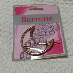 Goldtone Crescent Moon Barrette